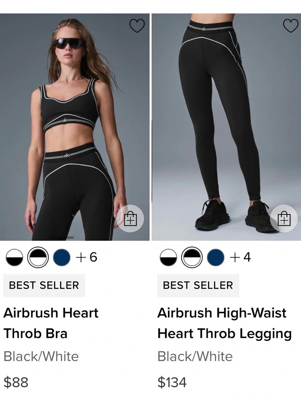 ALO Airbrush Heart Throb Bra and Legging Set